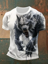 Freizeit-T-Shirts mit Wolfs druck für Männer